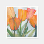 Serviette En Papier aquarelle peinture des tulipes orange transparente (Devant)