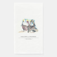 Aquarelle Pelicans Beach Wedding