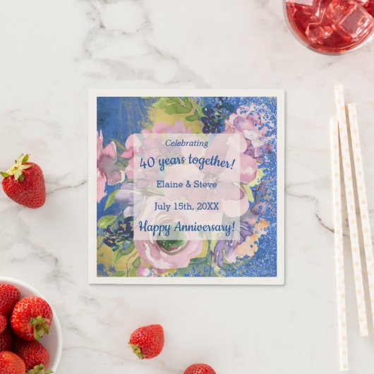 Serviette En Papier Aquarelle Personnalisée Chaque année (En situation)