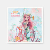 Serviette En Papier Aquarelle personnalisée Papier de la sirène (Devant)