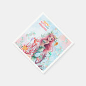 Serviette En Papier Aquarelle personnalisée Papier de la sirène (Coin)