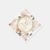 Serviette En Papier Aquarelle personnalisée rose 90 serviettes d'anniv (Coin)