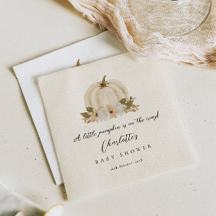 Serviette En Papier Aquarelle Petit Baby shower Citrouille Papier Napk