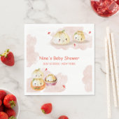 Serviette En Papier Aquarelle Petit Baby shower de champignon (En situation)