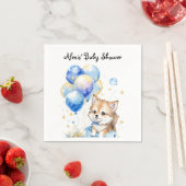 Serviette En Papier Aquarelle petit Baby shower Wolf (En situation)