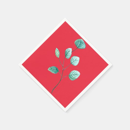 Serviette En Papier Aquarelle Pierre de Feuille (Coin)