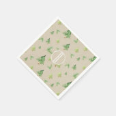 Serviette En Papier Aquarelle Pine Arbres Kraft Rustique Mariage d'hiv (Coin)