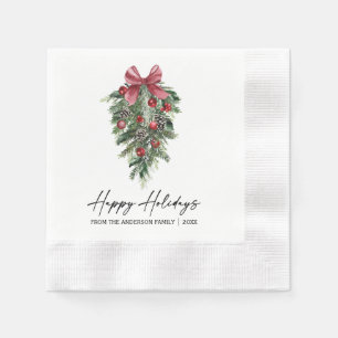 Serviette En Papier Aquarelle Pine Calligraphie Encre Cocktail de vaca