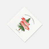 Serviette En Papier Aquarelle Pine Tree Joyeux Petit Baby shower (Coin)