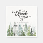 Serviette En Papier Aquarelle Pine Woods Forest Mariage personnalisé (Devant)