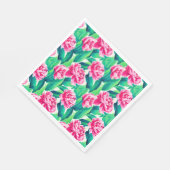 Serviette En Papier Aquarelle Pink Peonis Imprimer (Coin)