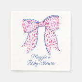 Serviette En Papier Aquarelle Pink Poka Dot Bow (Devant)