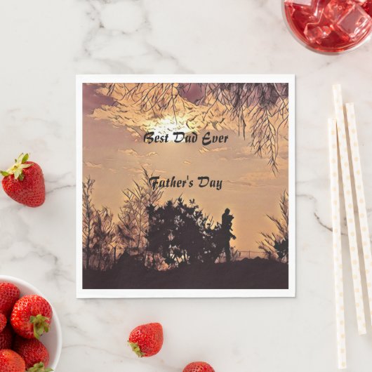 Serviette En Papier Aquarelle Plum Coucher de soleil Arbres meilleur p (En situation)