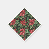 Serviette En Papier Aquarelle Poinsettia fleur Noël (Coin)