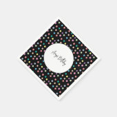 Serviette En Papier Aquarelle Points Peints à la Main Anniversaire Col (Coin)