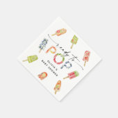 Serviette En Papier Aquarelle Popsicle Prêt à Pop Baby shower (Coin)
