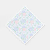 Serviette En Papier Aquarelle Preppy Floral En vichy Anniversaire (Coin)