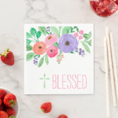 Serviette En Papier Aquarelle printanière Florale Bénéficiée (En situation)