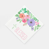 Serviette En Papier Aquarelle printanière Florale Bénéficiée (Coin)