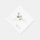 Serviette En Papier Aquarelle printanière Foliage dessiné à la main Co (Coin)