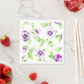 Serviette En Papier Aquarelle Purple Pansy (En situation)
