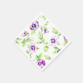 Serviette En Papier Aquarelle Purple Pansy (Coin)