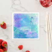 Serviette En Papier Aquarelle Queue de sirène Anniversaire fête Person (En situation)