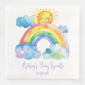 Serviette En Papier Aquarelle Rainbow Baby Sprinkle (Devant)