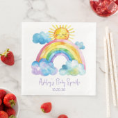 Serviette En Papier Aquarelle Rainbow Baby Sprinkle (En situation)