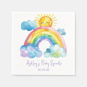 Serviette En Papier Aquarelle Rainbow Baby Sprinkle