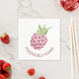Serviette En Papier Aquarelle Raspberry