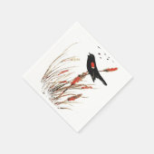 Serviette En Papier Aquarelle Red Wing Blackbird Oiseau Art de la natu (Coin)