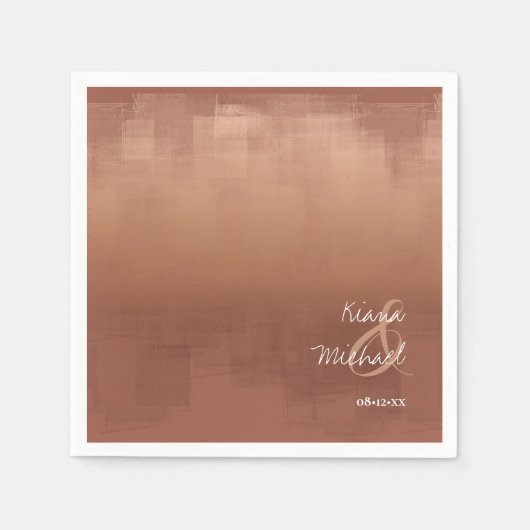 Serviette En Papier Aquarelle Réflexions Mariage Argile ID774 (Devant)