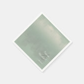 Serviette En Papier Aquarelle Réflexions Mariage Sage ID774 (Coin)