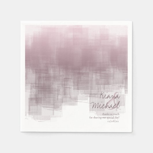 Serviette En Papier Aquarelle Réflexions Merci Mauve ID774 (Devant)