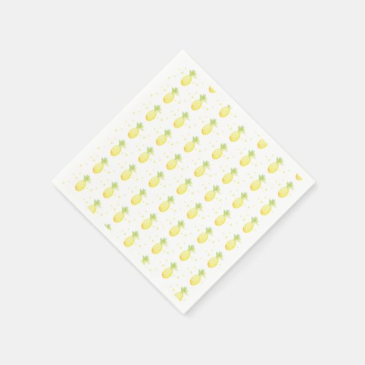 Serviette En Papier Aquarelle Répétition Géométrique de l'Ananas Tropi (Coin)