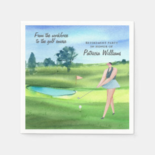 Serviette En Papier Aquarelle Retraite Golf Femmes sur le terrain de g