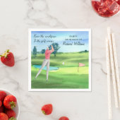 Serviette En Papier Aquarelle Retraite Golf Men Sur Le Golf (En situation)