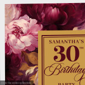 Serviette En Papier Aquarelle romantique Brousse Bourgogne Or 30e