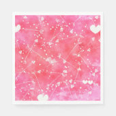Serviette En Papier Aquarelle romantique Coeurs et flèches roses Motif (Devant)