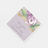 Serviette En Papier Aquarelle romantique Magnolia sur violet (Coin)