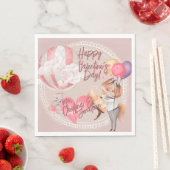 Serviette En Papier Aquarelle romantique Valentine Love Renards sur ro (En situation)