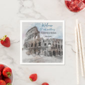 Serviette En Papier Aquarelle Rome, Italie (En situation)