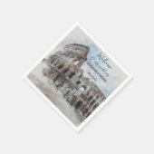Serviette En Papier Aquarelle Rome, Italie (Coin)