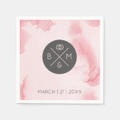 Serviette En Papier Aquarelle rose Abstraite | Serviettes (Devant)