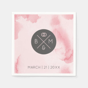 Serviette En Papier Aquarelle rose Abstraite   Serviettes