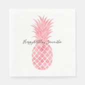 Serviette En Papier Aquarelle rose Aiguille tropicale (Devant)