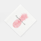 Serviette En Papier Aquarelle rose Aiguille tropicale (Coin)