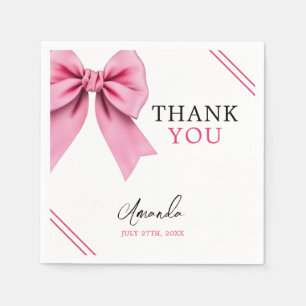 Serviette En Papier Aquarelle Rose Bow Chic Sweet 16 Anniversaire