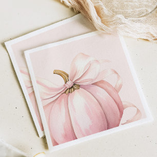 Serviette En Papier Aquarelle rose Citrouille